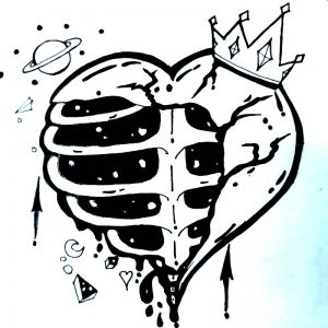 King size crowned heart
