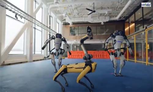 Boston Dynamics Robot dance to 'Do You Love Me'